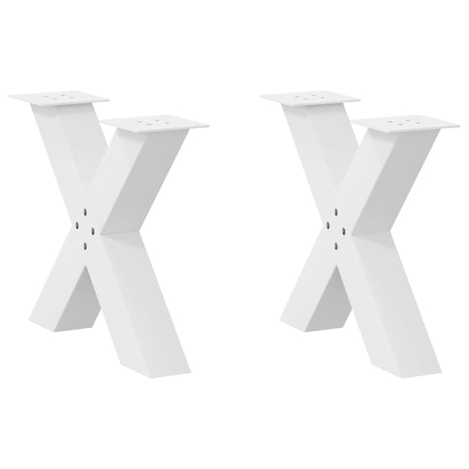 vidaXL - Salontafelpoten - 2 - st - X-vormig - 60x(42-43) - cm - staal - wit