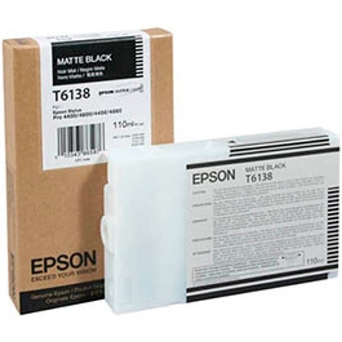Epson T6138 inktcartridge mat zwart (origineel)