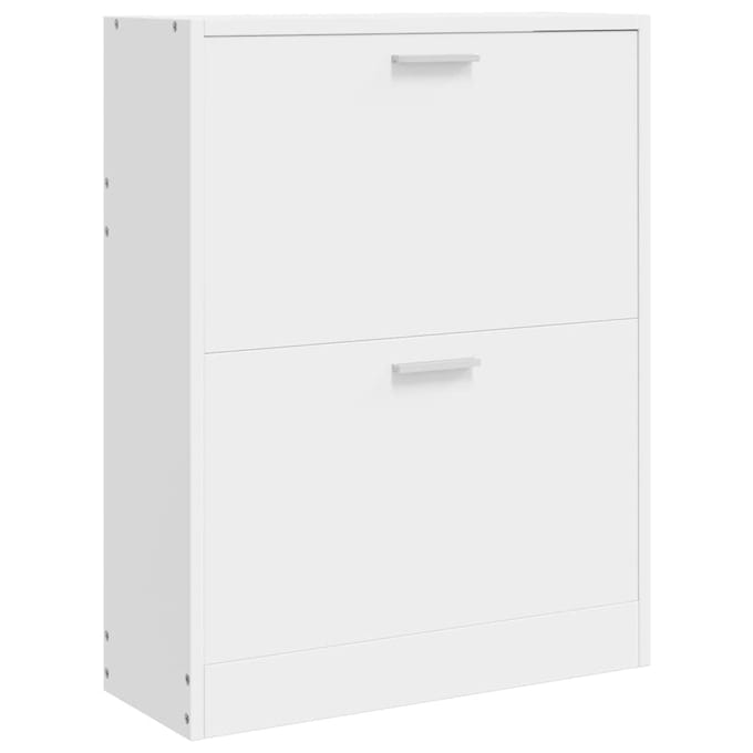 vidaXL - Schoenenkast - met - 2 - vakken - hout - wit