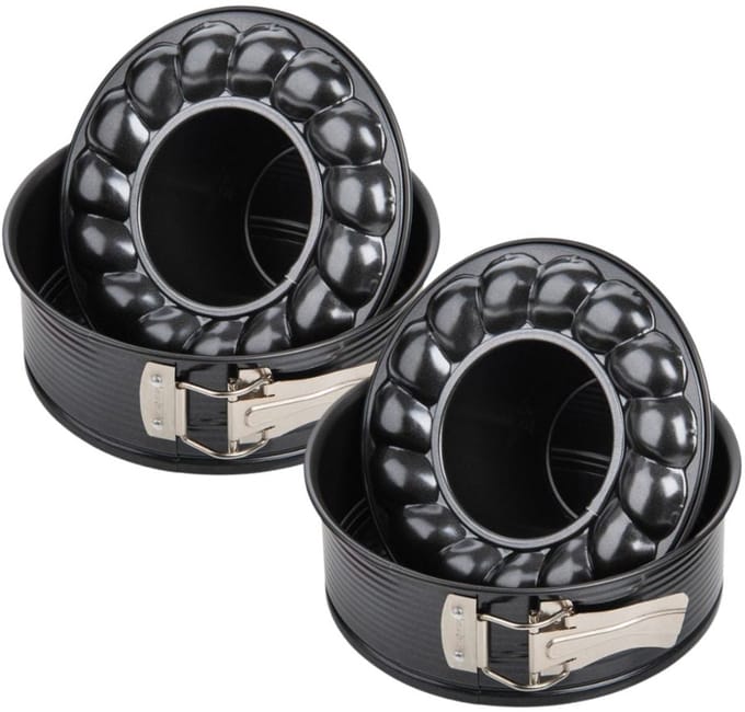 Set van 2 springvormen met scharnier en savarinbodem 18 cm Zenker Black Metallic