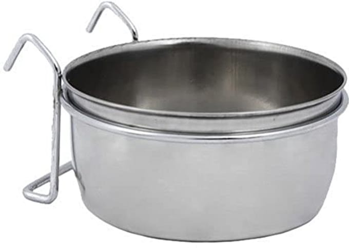 Rvs hondennap met bevestigingsring en haak 9 cm 0,30 l