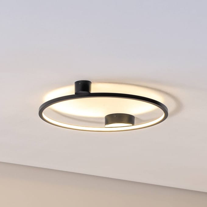 Milagro Lighting LED plafondlamp Saturno, zwart, Ø 50 cm, metaal, 4.000 K
