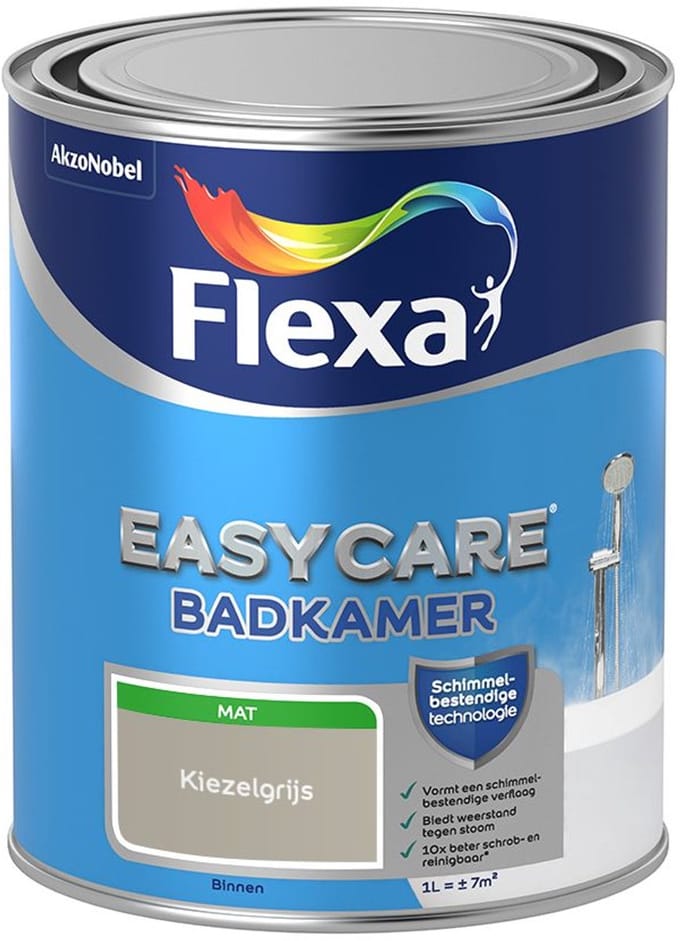 Flexa - Easycare Badkamer - Kiezelgrijs - Mengverf - 1 L