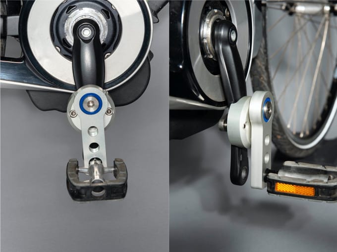 Fom Rom-pedaal Excentrische Crank Links Aluminum Zilver