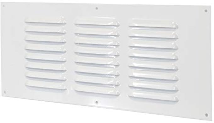Metalen ventilatierooster voor ventilatie (35x15cm, wit)
