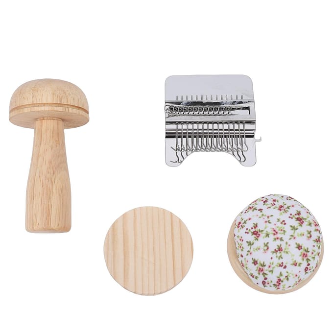 Mini Kit d'Outils de Raccommodage DIY Outil de Réparation de Tricot Ensemble de Patchs avec 50 Fils pour Raccommoder Chaussettes Jeans Pulls Type 2