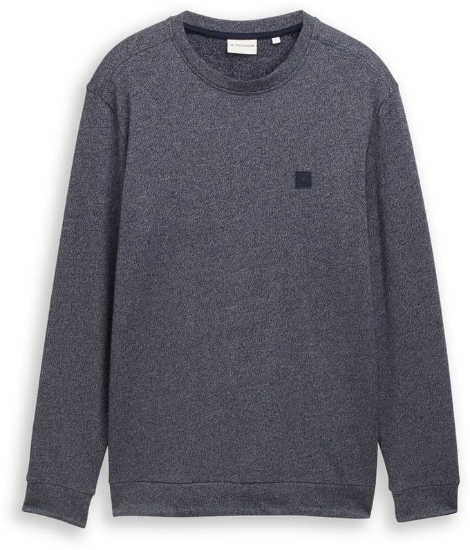 Tom Tailor - Shirt met lange mouwen en logo-badge - Maat XXL - navy grindle structure