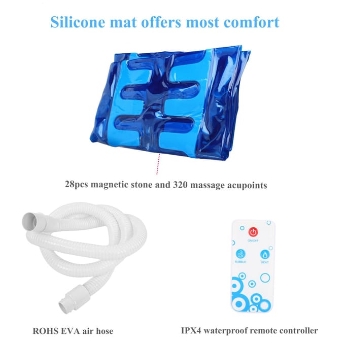 Waterbestendig Luchtbellenbad Ozon Lichaamsspa Massagemat met Luchtslang EU Plug beige