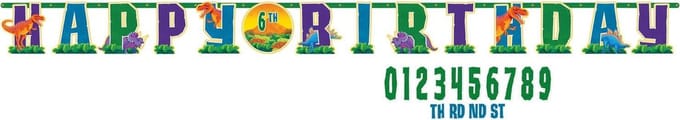 Dinosaurus feestbanner Happy Birthday