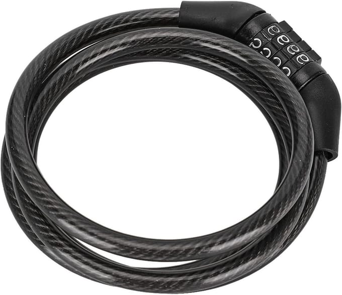 Fietsslot met Kabel - Cijferslot - Fiets Beveiligen - 4-cijferige Code - 110 cm Lengte - Zwart