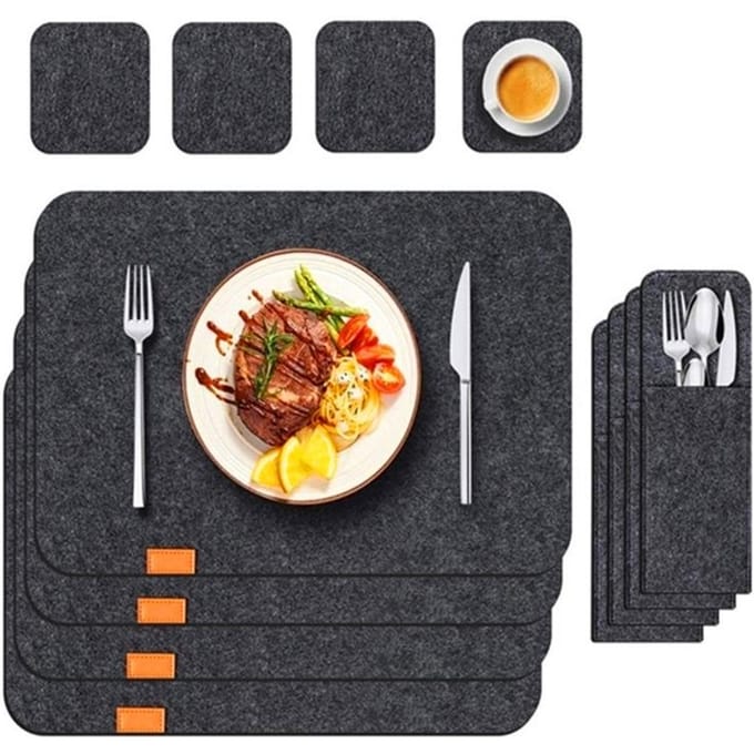 Set de table, dessous de verre ... gris foncé