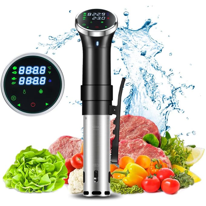 Souscooker Machine Onderdompelingscirculator Stil 1100 Watt LCD-touchscreen Nauwkeurige temperatuur en UK Plug zwart