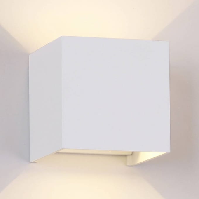 Mantra Iluminación LED buiten wandlamp Davos hoekig, aan/uit, wit