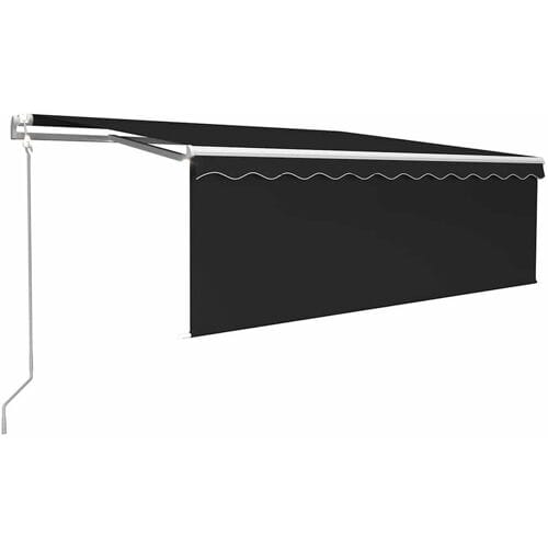 vidaXL - Luifel - automatisch - met - gordijn - LED - windsensor - 4,5x3 - m - antraciet