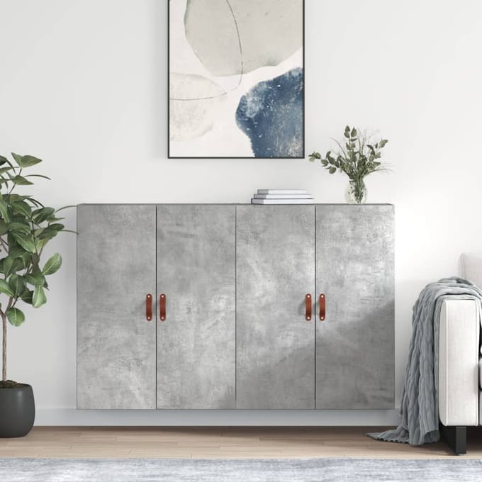vidaXL - Hangkasten - 2 - st - 69,5x34x90 - cm - betongrijs