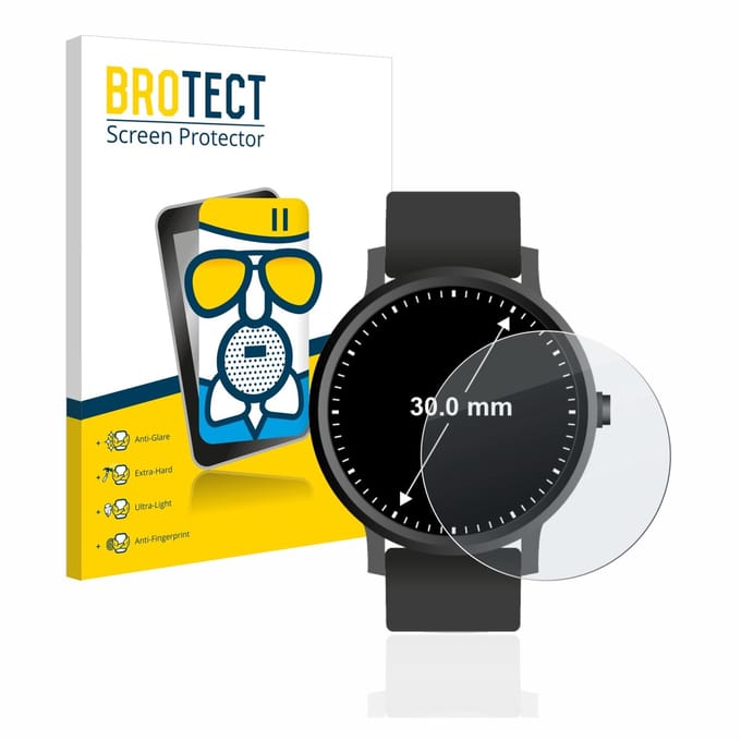 BROTECT - Screenprotector voor Horloges (Rond, ø: 30 mm) - Folie Beschermfolie Beschermglas matte