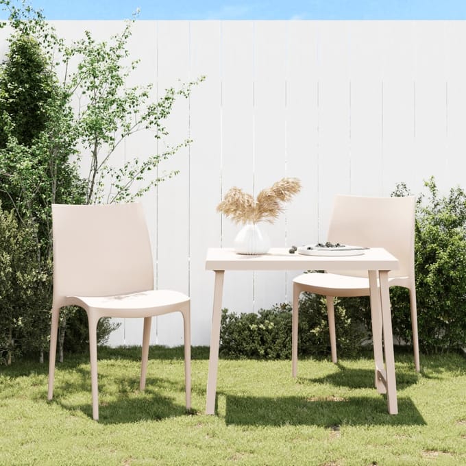 vidaXL - Tuinstoelen - 2 - st - 50x46x80 - cm - polypropeen - crèmekleurig