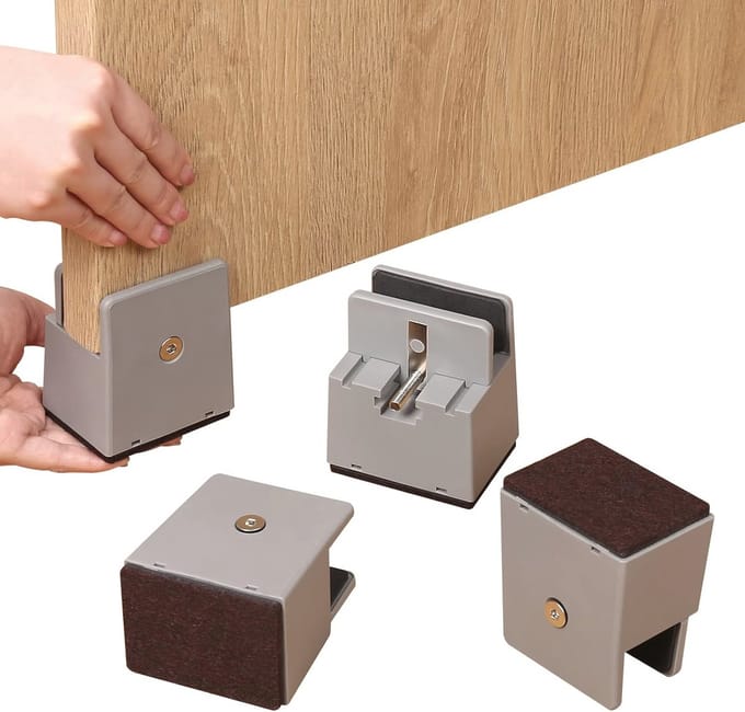 Verstelbare Stoelverhogers 6 cm met Schroefklem - Set van 4