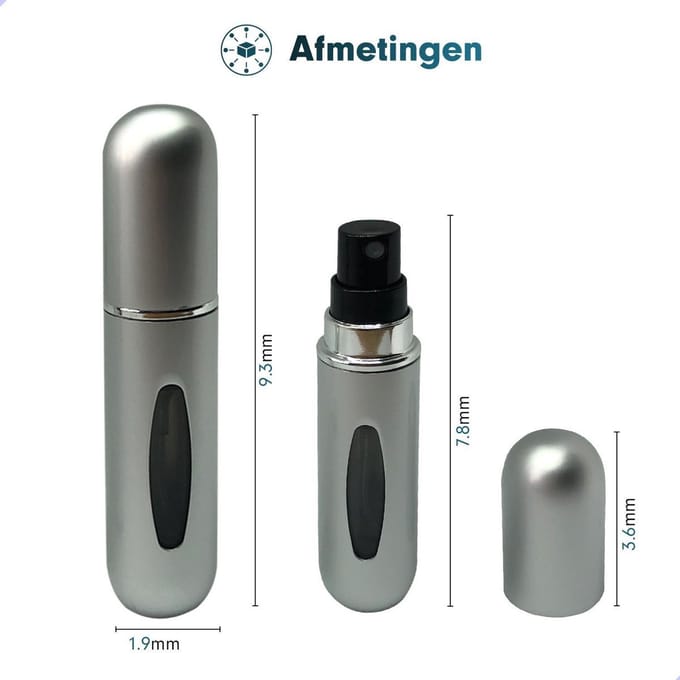 Go Go Gadget - Parfumverstuiver/flesje - navulbaar - 5ML -zilver