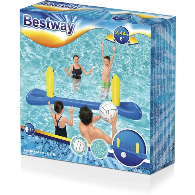 Opblaasbaar drijvend zwembadspel Volleybal - BESTWAY - 52133 - 244 x 64 x 76 cm