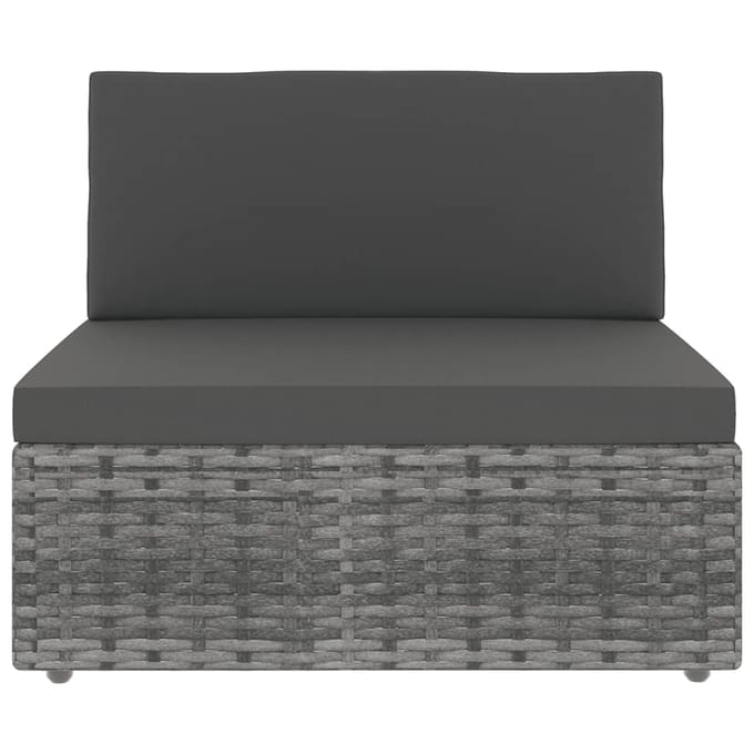 vidaXL - 9-delige - Loungeset - met - kussens - poly - rattan - grijs