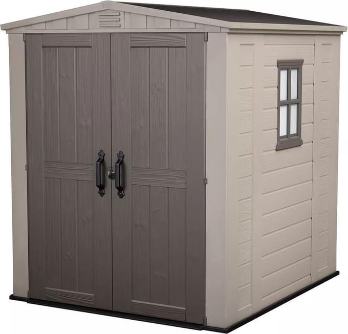 Keter Factor 6x6 Tuinhuis - 178x195,5x208cm– Taupe/Beige