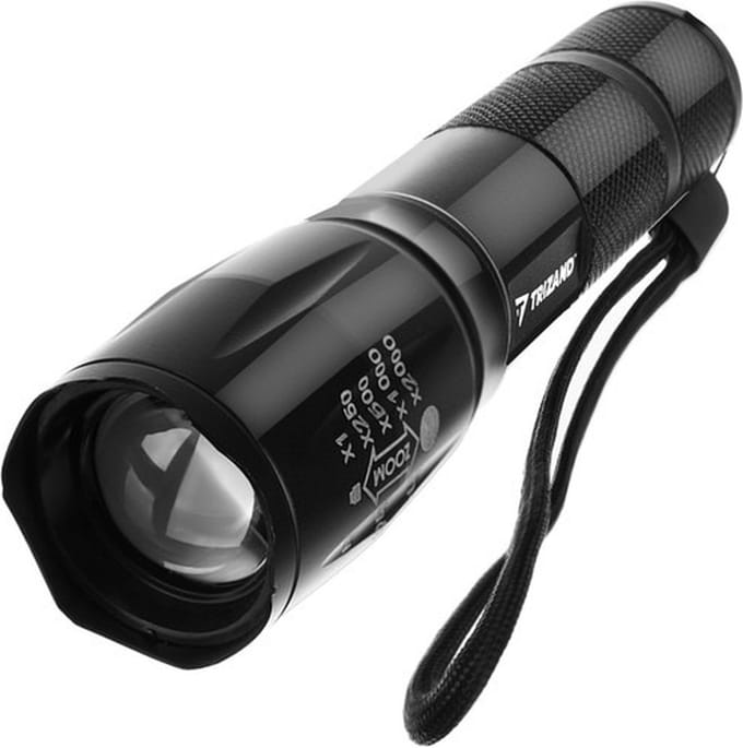 Oplaadbare zaklamp - Wit + UV LED met opbergbox