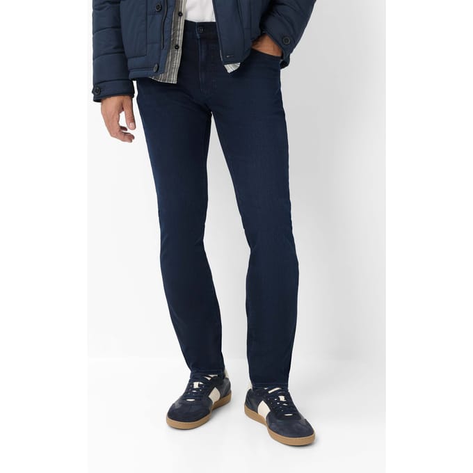 Brax Heren Jeans  Style CHUCK BLUE BLACK USED, denim donkerblauw, maat 32/36