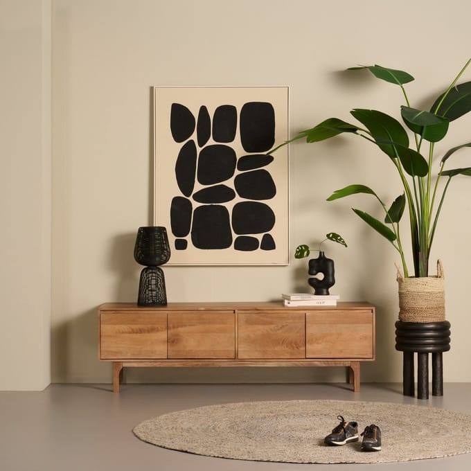 Tv Meubel Sines - Mangohout - Bruin - 180 x 55 x 45 cm (BxHxD)