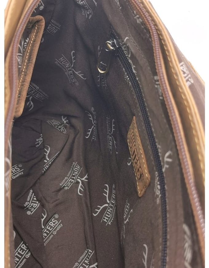 Hunters Leren messengertas met holster omslag - (bxhxd) ca. 28cm x 22cm x 8cm