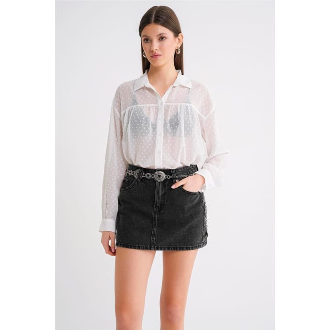 Gecombineerde Transparante Blouse