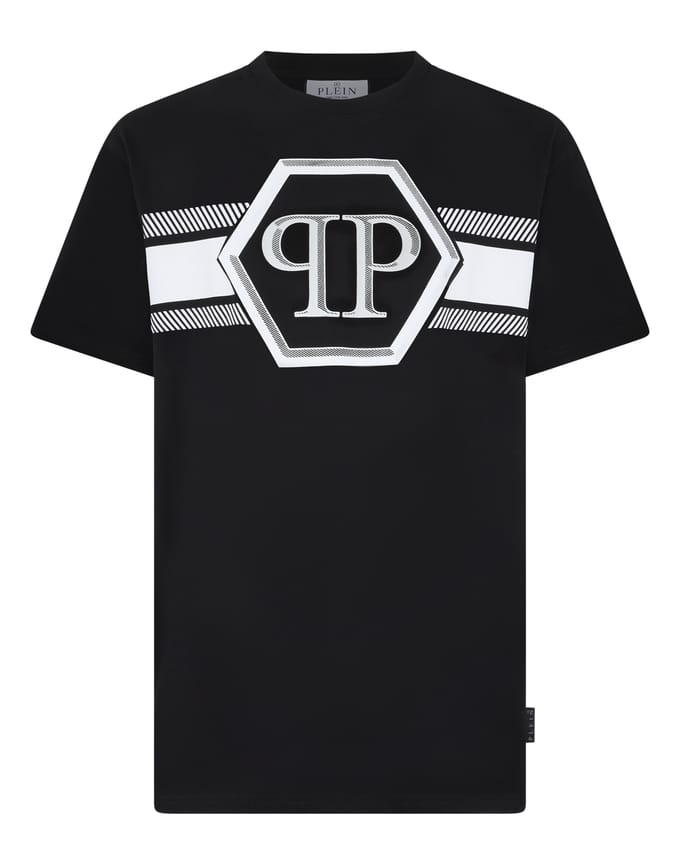 Round Neck T-Shirt Hexagon Line