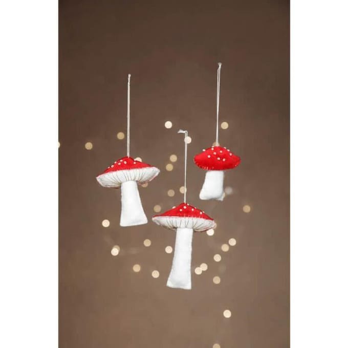 Creativ Company knutselset paddenstoelen hangers vilt 10 cm 3 stuks.