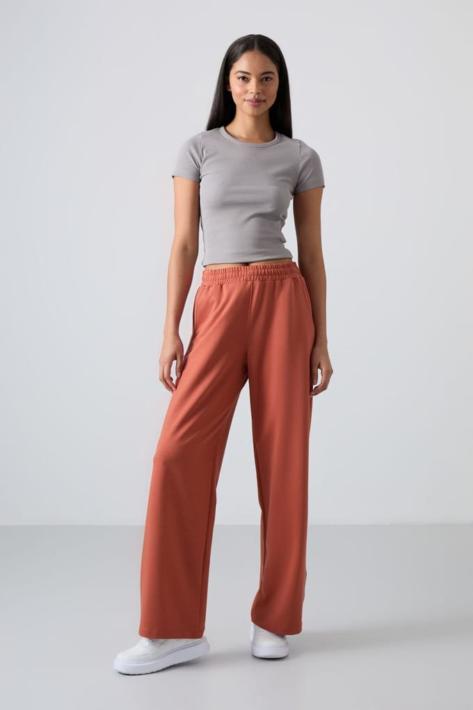 Brede Leggen Joggingbroek met Elastische Taille