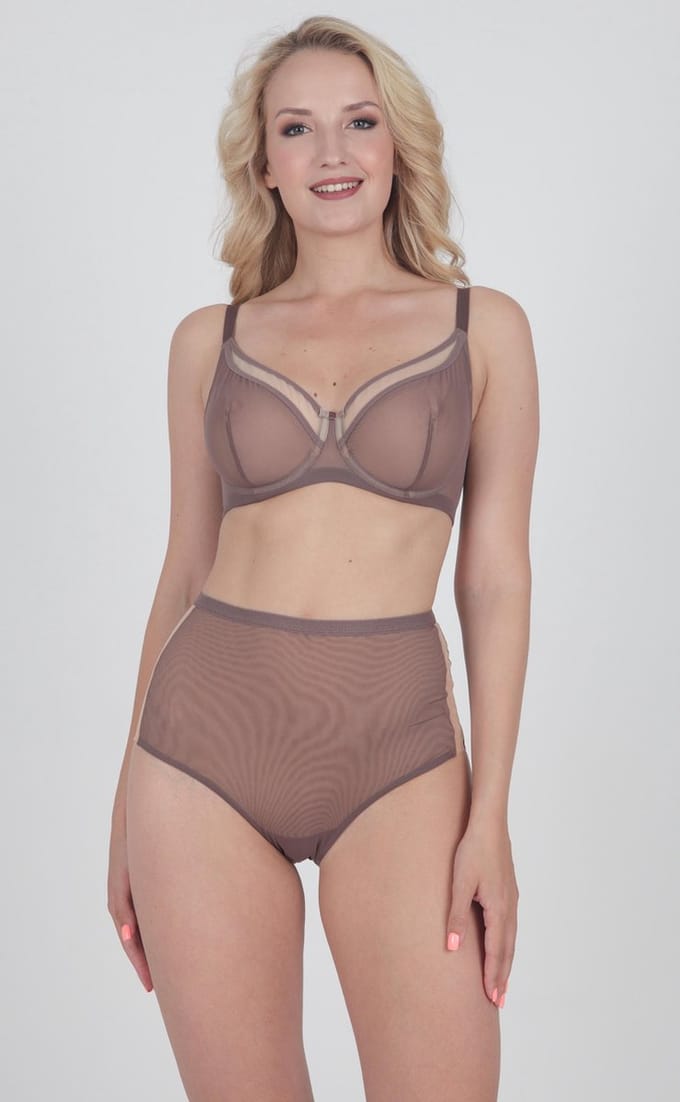 MILENKA bruin/beige mesh slip 46/3XL