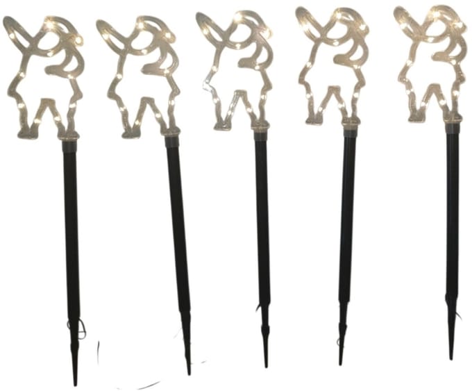 Luca Lighting Garden stake Kerstman w.wit acrylic red 36led met timer IP44 5pcs - L12,5xB2xH60cm