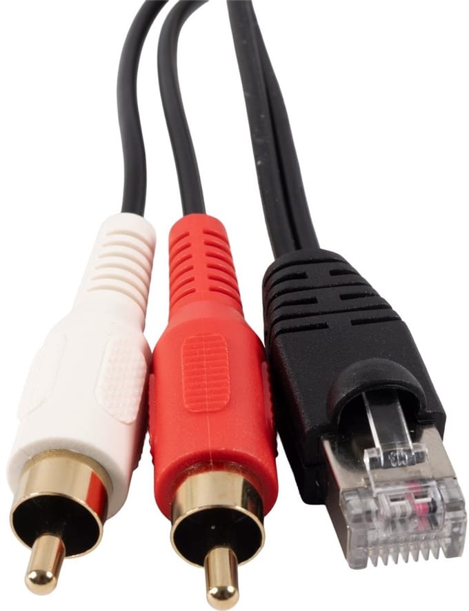 BOSSCOM RJ45 - Tulp stereo (m) kabel voor B&O | zwart | 1 meter