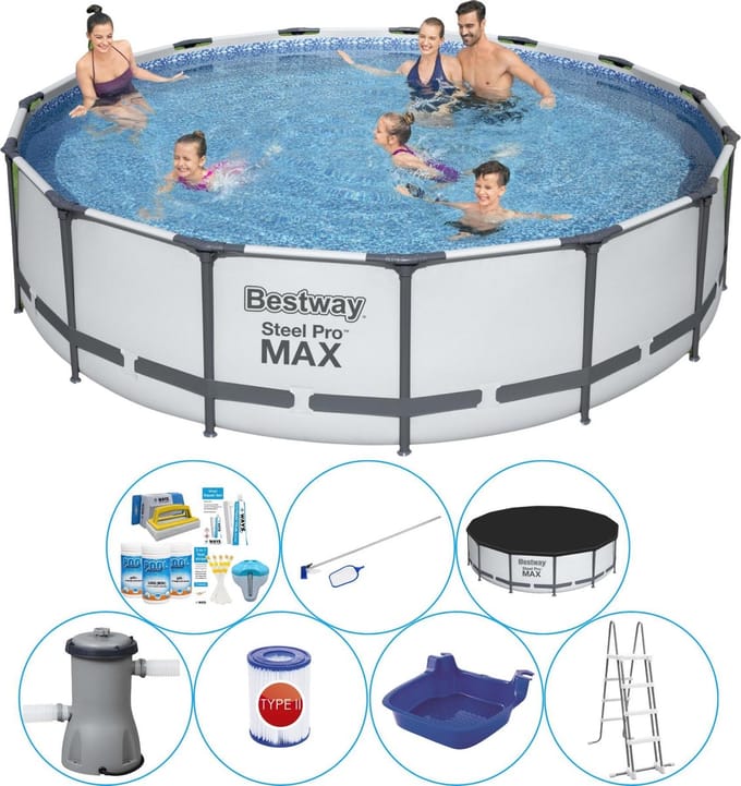 Steel Pro MAX Rond 457x107 cm - Zwembad Comfort Pakket