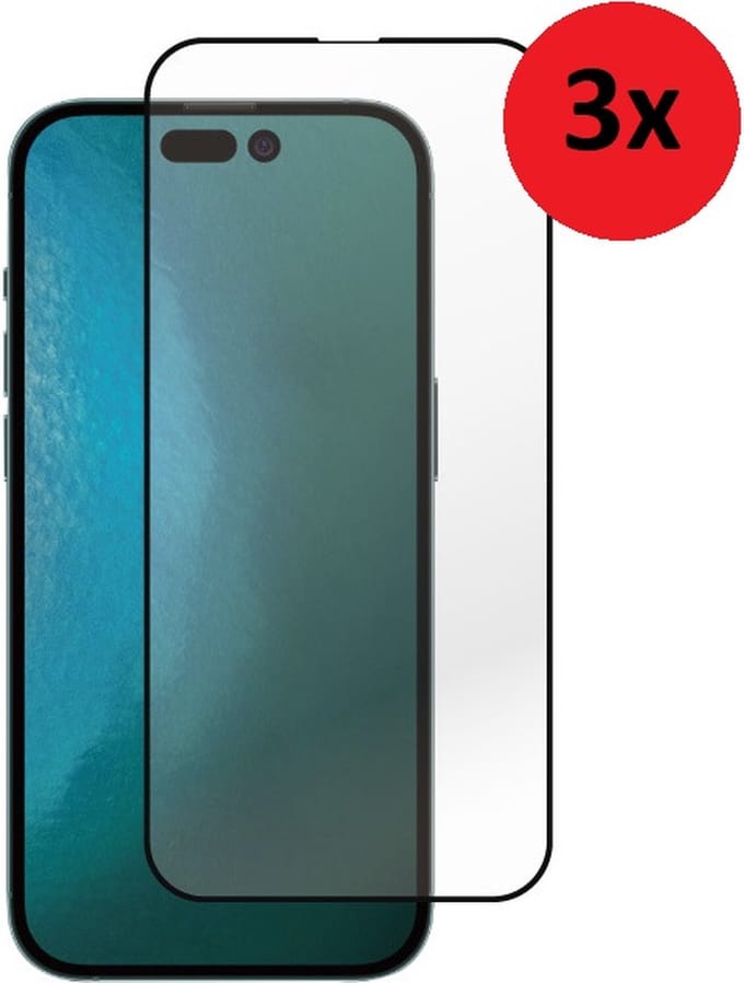 MoDo screenprotector Geschikt voor iPhone 14 Pro Max - Full Glas - 3 stuks