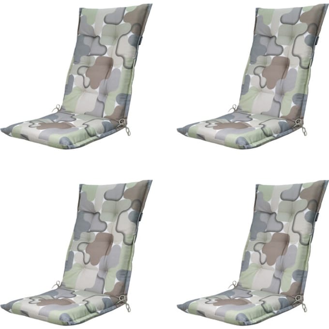 Madison - Tuinstoelkussen Hoge Rug Grafi sage - Ca. 123x50 cm - Set van 4