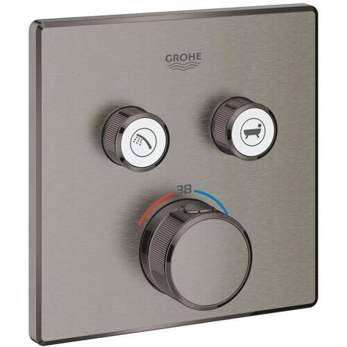 Grohe Grohtherm SmartControl thermostat ready-mount set with 2 shut-off valves, square design 29124AL0