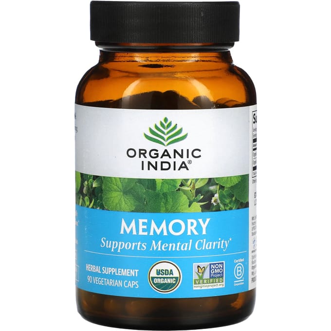 Organic India, geheugen, 90 plantaardige capsules