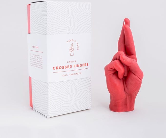CandleHand - Crossed Fingers - red