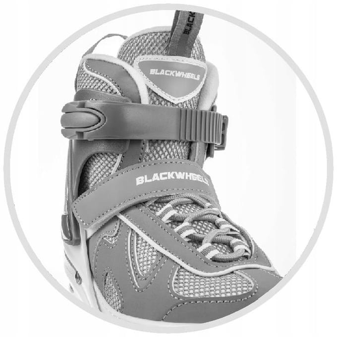 BLACKWHEELS Flex PRO - Skeelers - Inline Skates - Inlineskates Verstelbaar - Maat: 34-37 (M) - Grijs / Wit