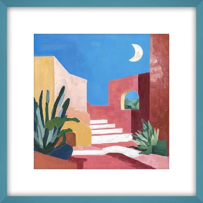 HomeBound by KY | Schilderij met frame Mediterraans | schilderij | 60x60x3,3cm