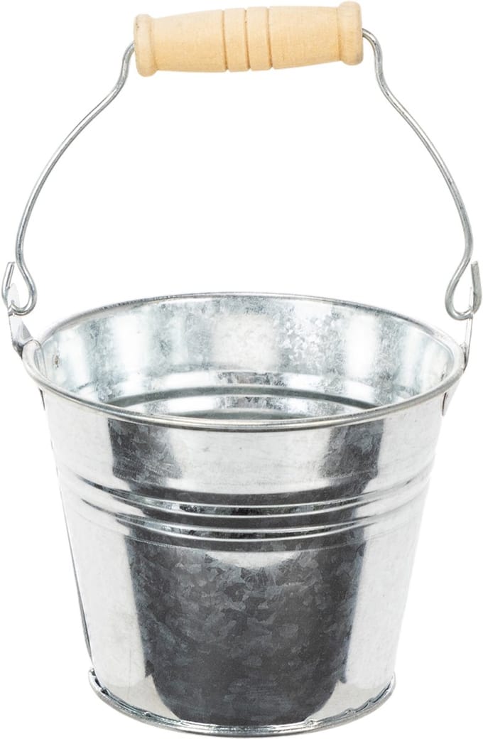 Emmer Ø10cm H8cm 10 stuks. Zink, glanzend, 10 Stück