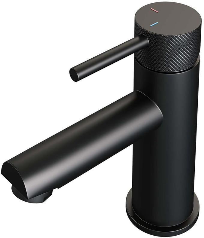 Brauer Black Carving Lage Opbouw Wastafelmengkraan Model A Mat Zwart