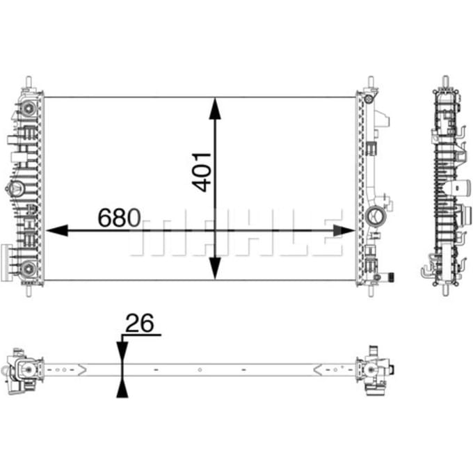 Radiator, motorkoeling MAHLE CR 927 000P