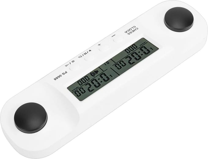 Digitale Schaakklok - Bordspeltimer - Competitie Spelen - Nauwkeurige Timingchip - 28x8x4 cm - Wit