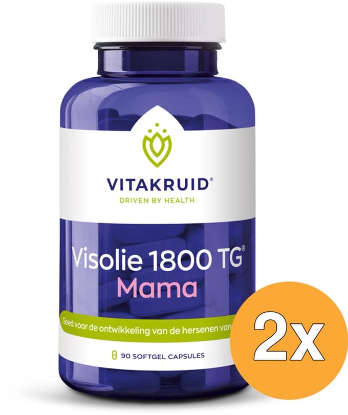 2x Vitakruid Visolie 1800 TG Mama (90 softgels)